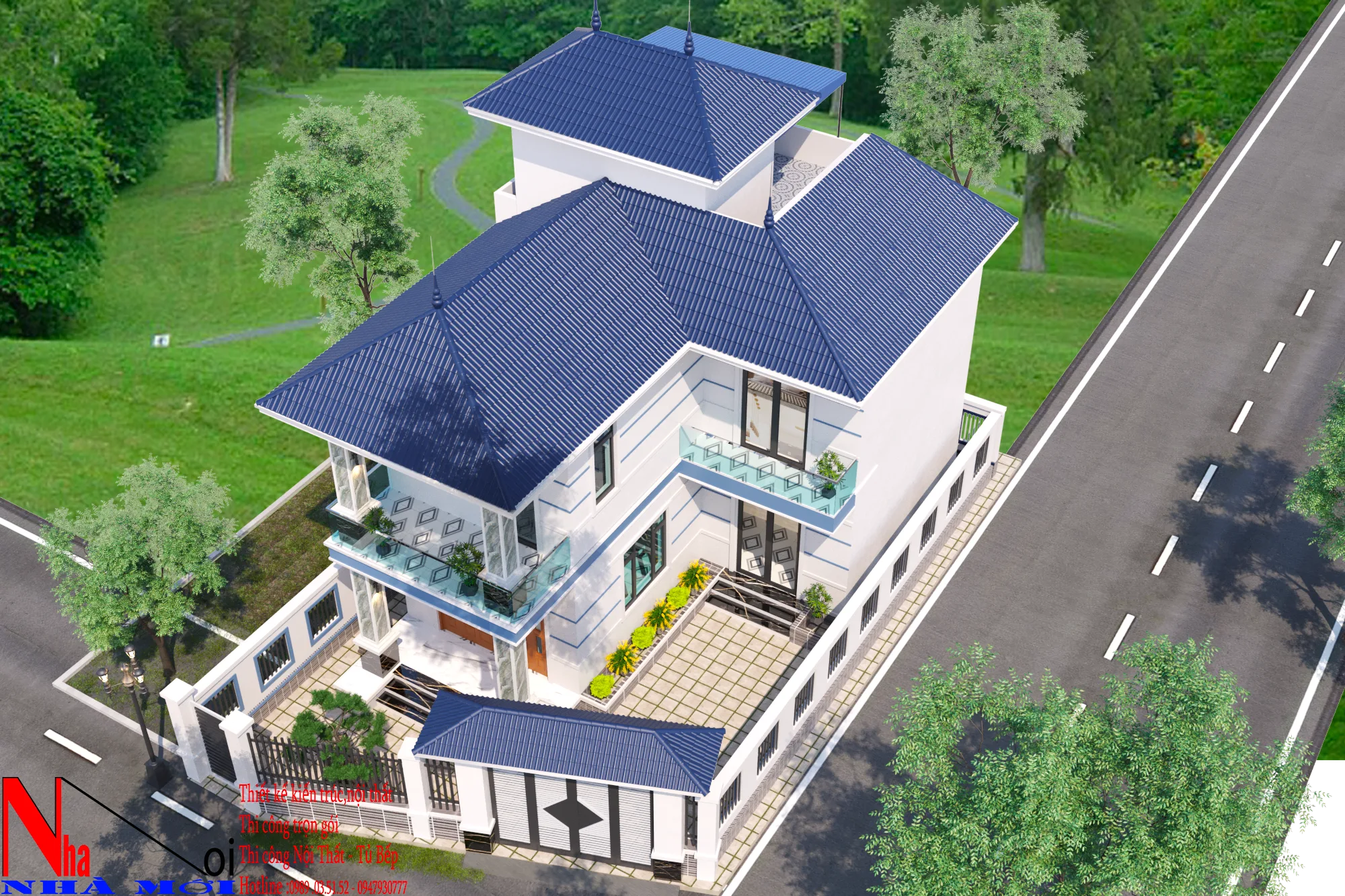 Mẫu biệt thự nhà vườn 2 tầng hiện đại