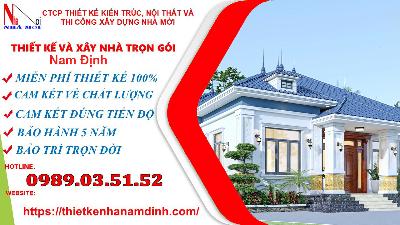 Xây biệt thự 1 tầng trọn gói tại Nam Định