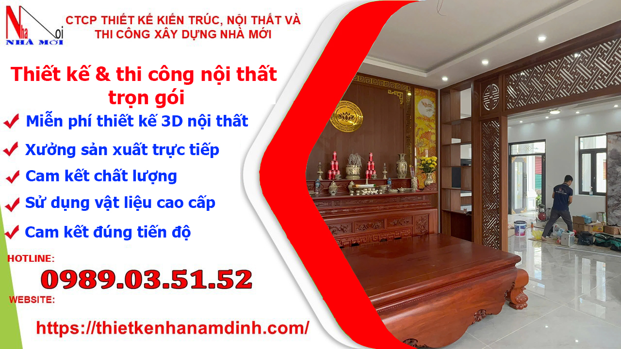 Thi công nội thất trọn gói uy tín giá rẻ tại Nam Định
