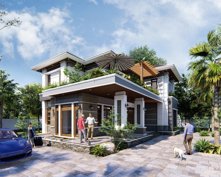 Nhà biệt thự hiện đại 2 tầng 1 tại nam định 1b