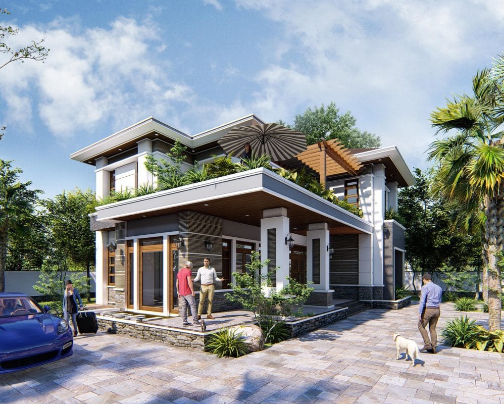 Nhà biệt thự hiện đại 2 tầng 1 tại nam định 1b