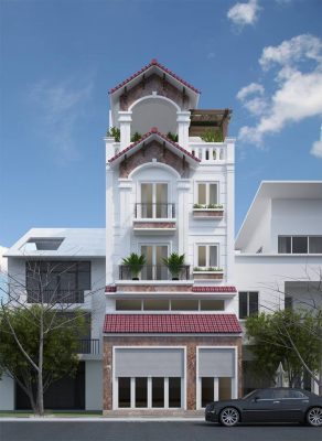 thiết kế nhà giá rẻ nhà ống 5 tầng tại Nam Định
