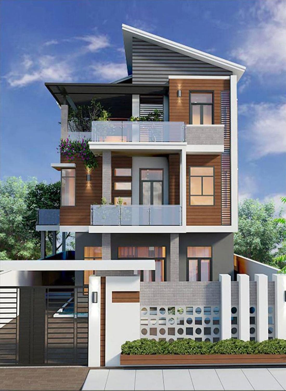 nhà biệt thự 3 tầng hiện đại ở nam định