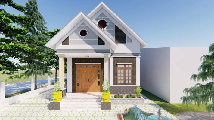 thiết kế mẫu nhà cấp 4 mái thái ở Mỹ Lộc