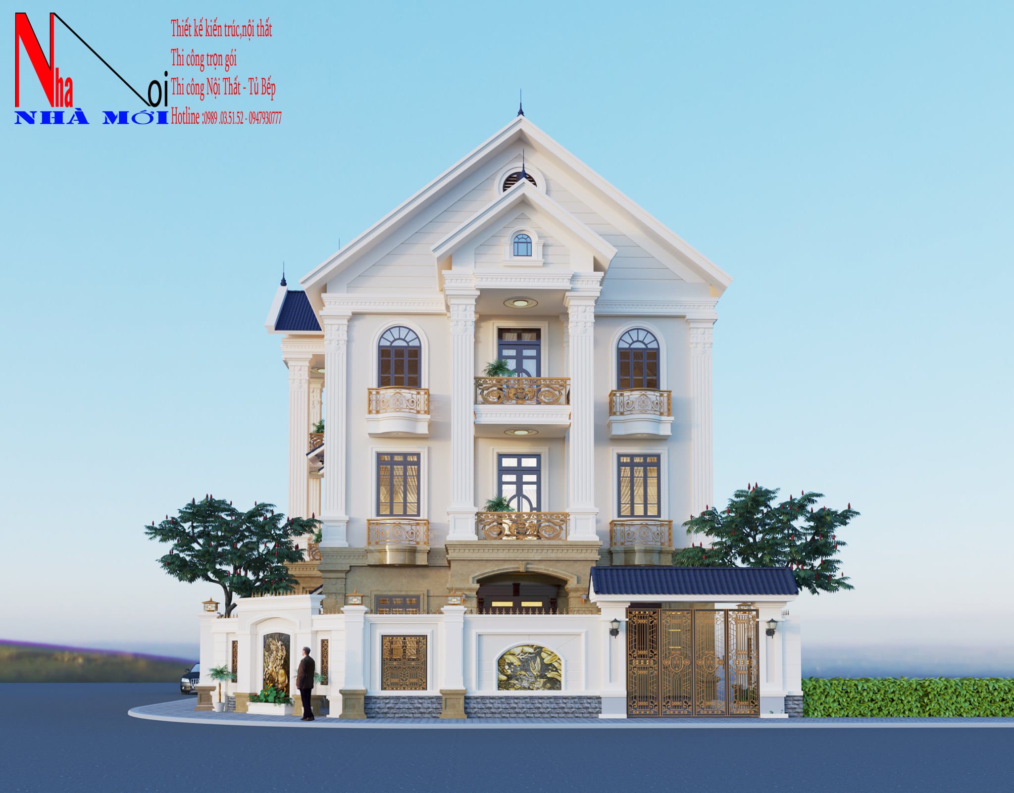 Công ty xây biệt thự 3 tầng mái thái