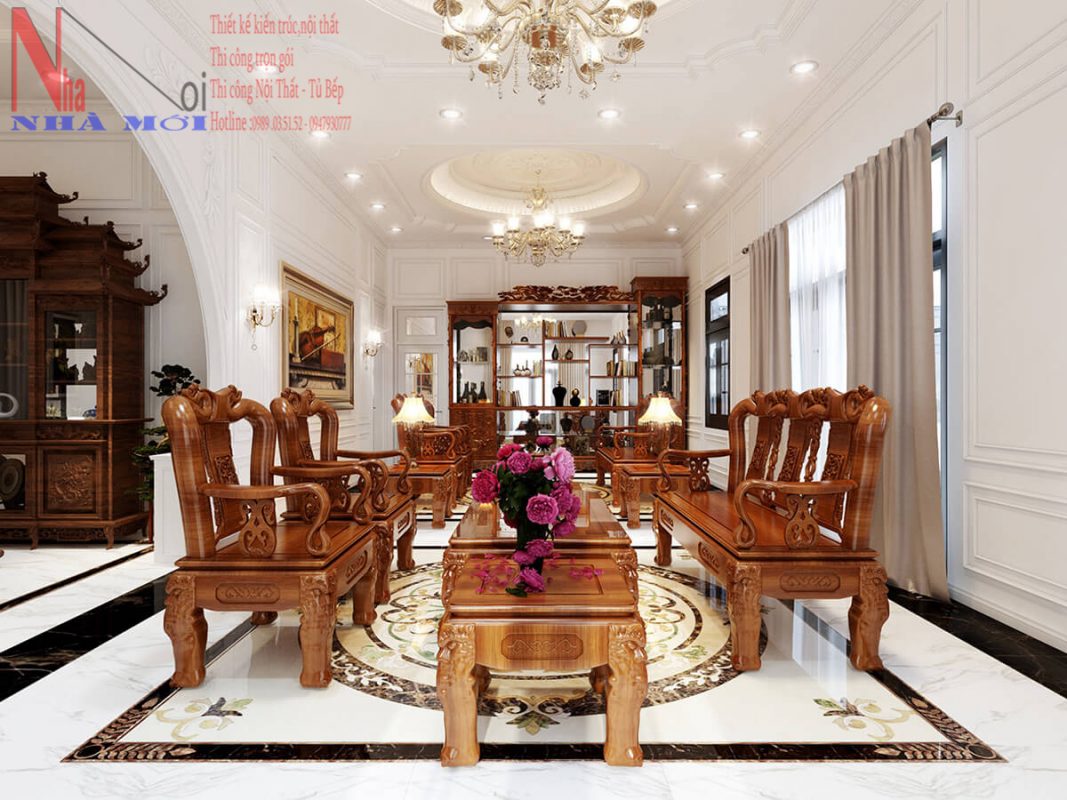 Công ty thiết kế thi công nội thất biệt thự tân cổ điển tại Nam Định