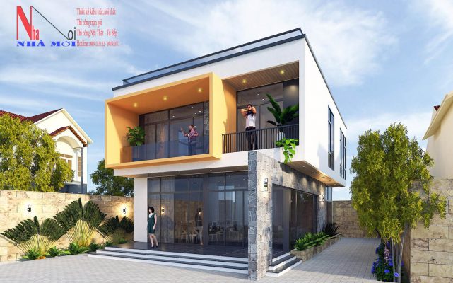 Thiết kế biệt thự 2 tầng đẹp chuyên nghiệp ở thị trấn Xuân Trường,Nam Định.