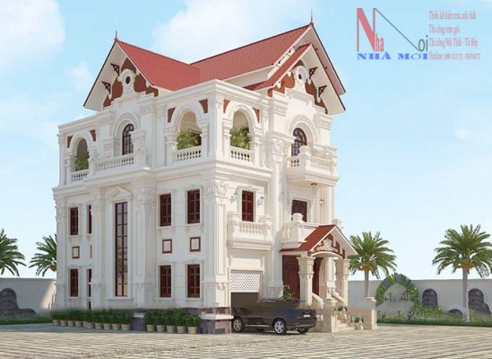 công ty thiết kế biệt thự kiểu pháp 3 tầng ở Nam Định.
