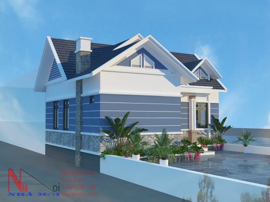 Nhà mới thiết kế mẫu nhà cấp 4 hiện đại, nhà mái thái đẹp tại Nam Định.