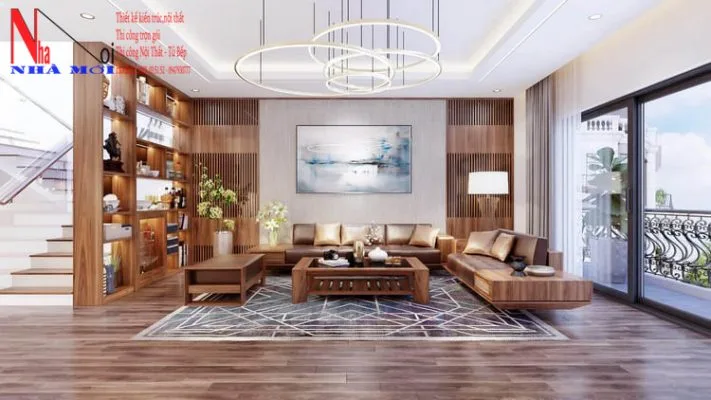 Thiết kế nội thất biệt thự 2 tầng mái thái đẹp 8x12m tại Nam Định.