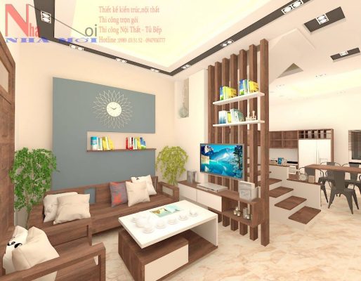 Công ty thiết kế nội thất phòng khách nhà ống đẹp tại Nam Định.