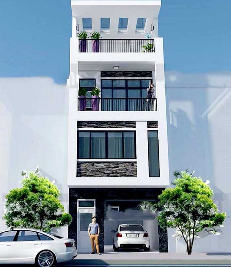 Mẫu nhà phố 4 tầng hiện đại