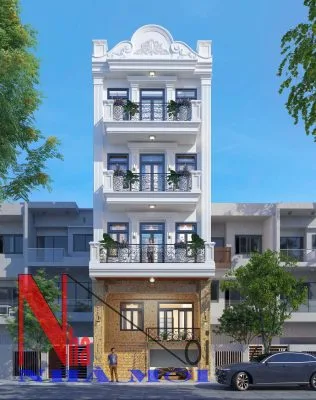 nhà ống 5 tầng tân cổ điển đẹp
