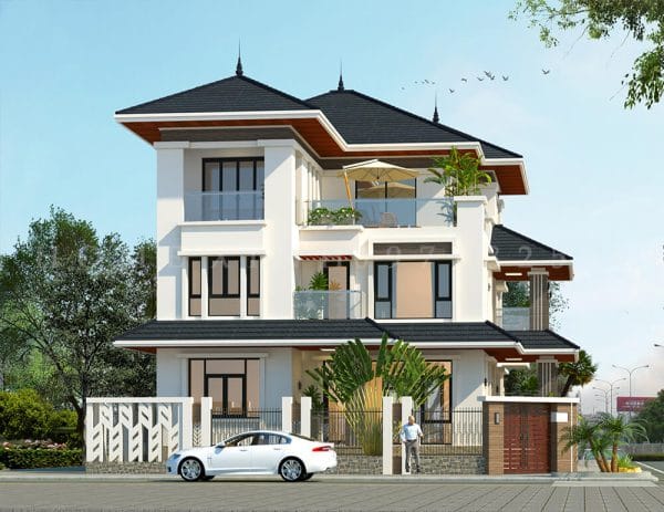 Biệt thự 3 tầng mái thái hiện đại