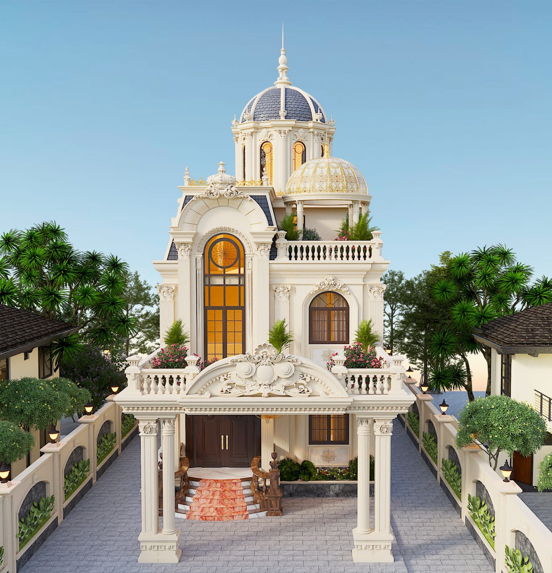 Xây nhà biệt thự 2,5 tầng tân cổ điển