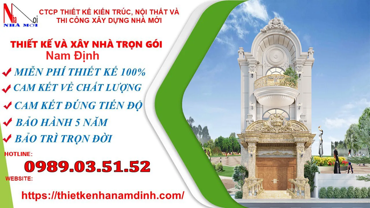 Xây nhà trọn gói tại Ninh Bình_Biệt thự 3 tầng tân cổ điển