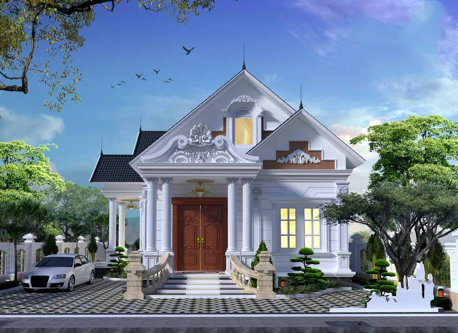 Mẫu biệt thự 1 tầng tân cổ điển (2)
