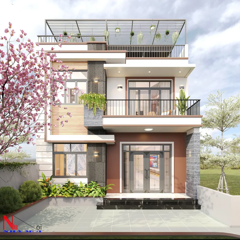 Nhà biệt thự hiện đại 2 tầng tại Nam Định (2)