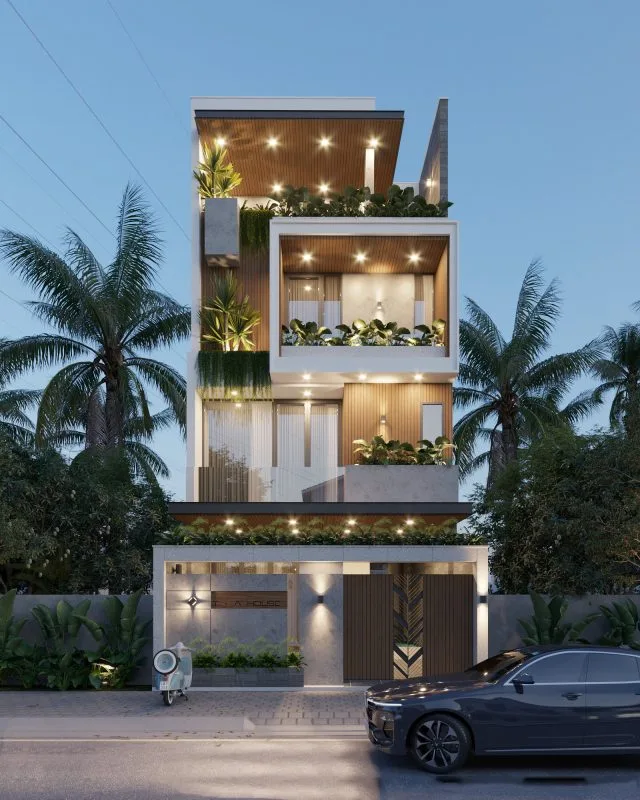 Mẫu nhà biệt thự 4 tầng hiện đại