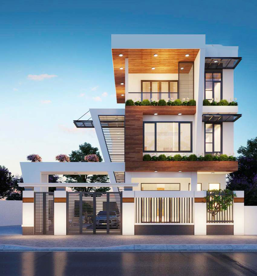 Mẫu biệt thự 3 tầng hiện đại