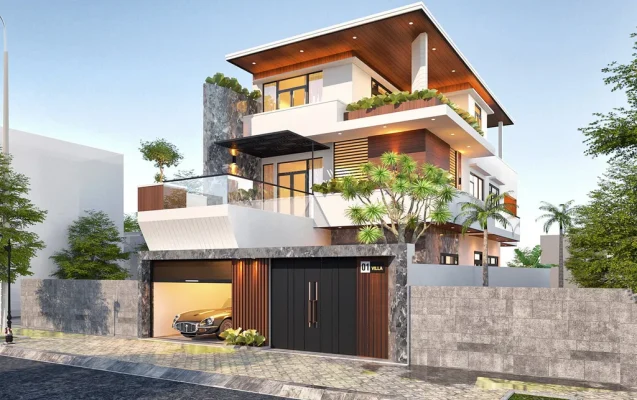Mẫu biệt thự 3 tầng hiện đại sang trọng