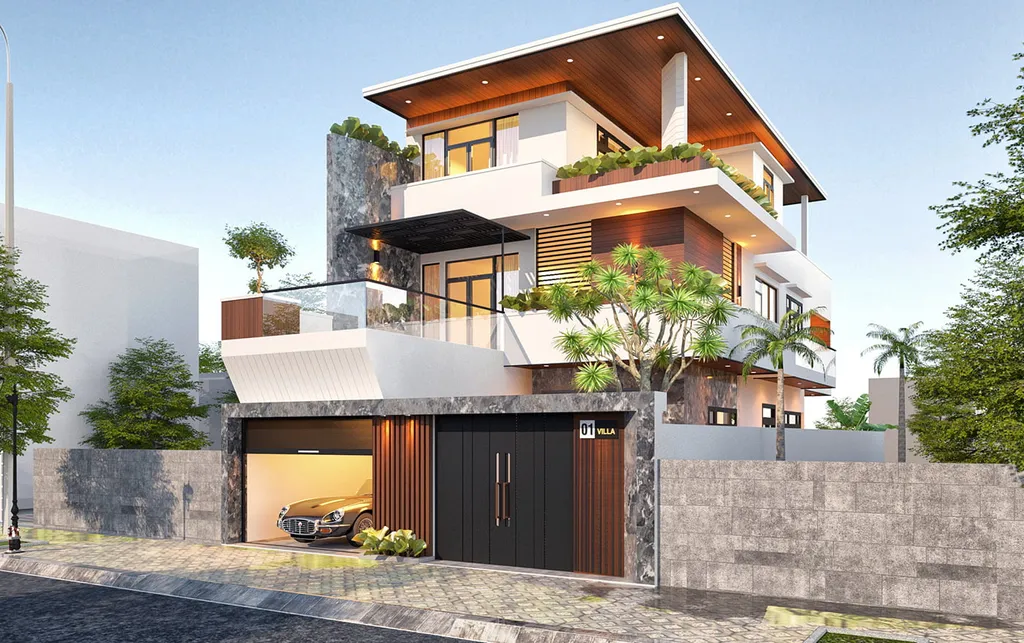 Mẫu biệt thự 3 tầng hiện đại sang trọng