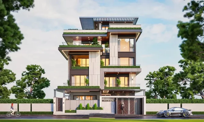 Mẫu nhà 4 tầng hiện đại đẹp tại Nam Định
