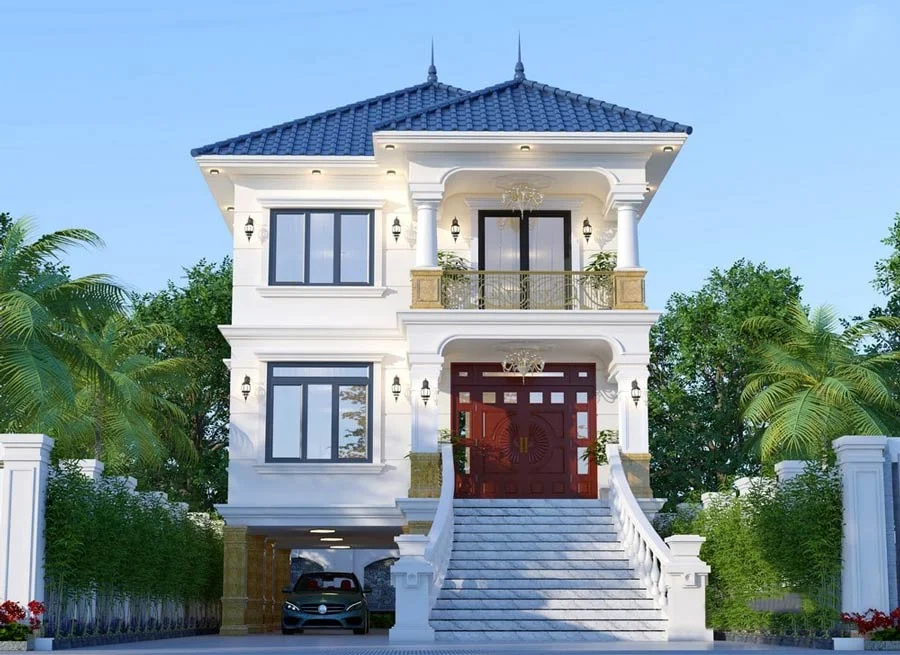 Mẫu biệt thự 2 tầng tân cổ điển kiểu pháp