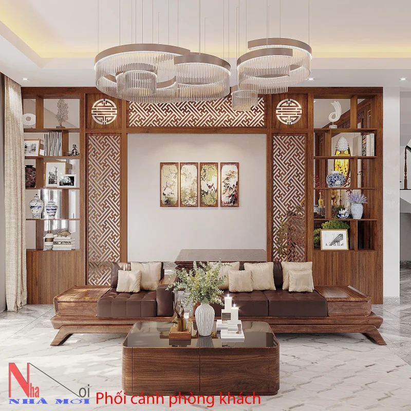 Mẫu 3D nội thất phòng khách