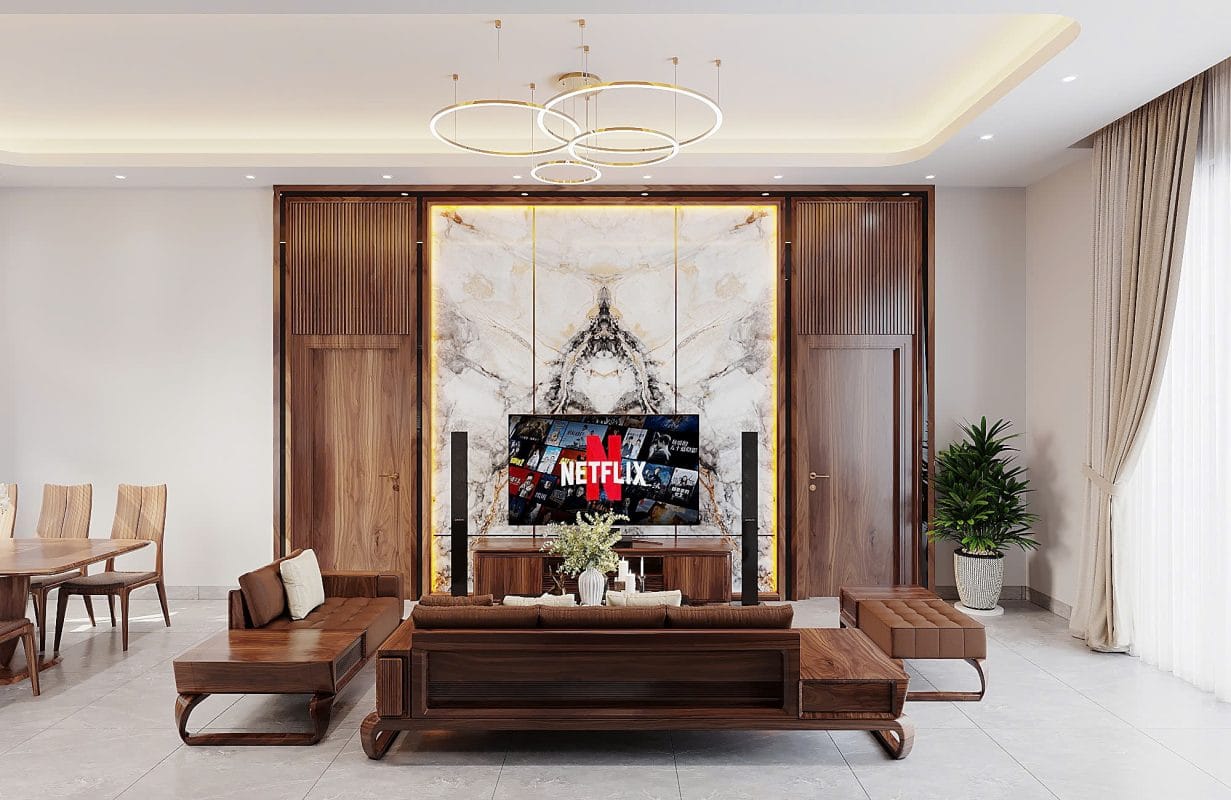 Thiết kế 3D nội thất phòng khách