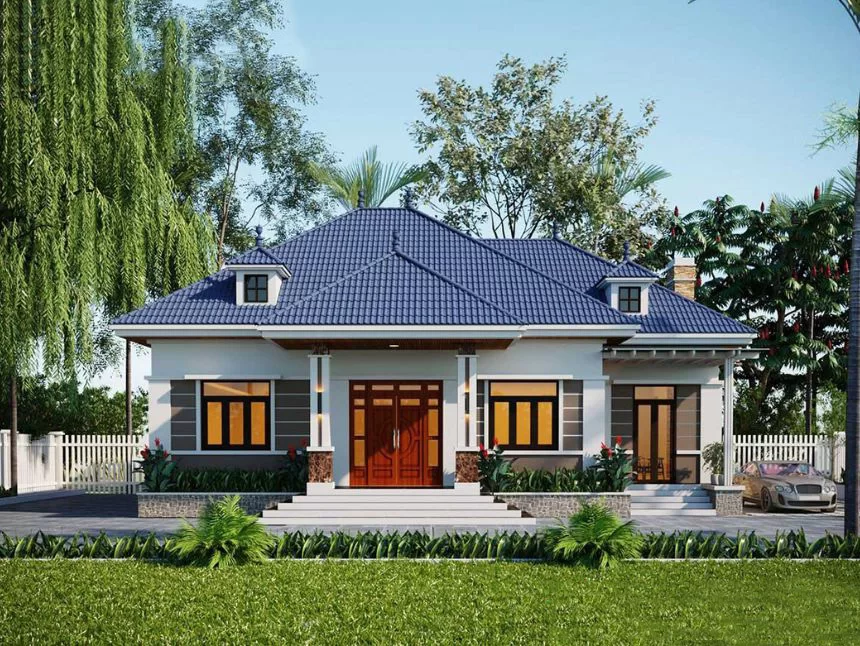 Mẫu biệt thự 1 tầng mái nhật