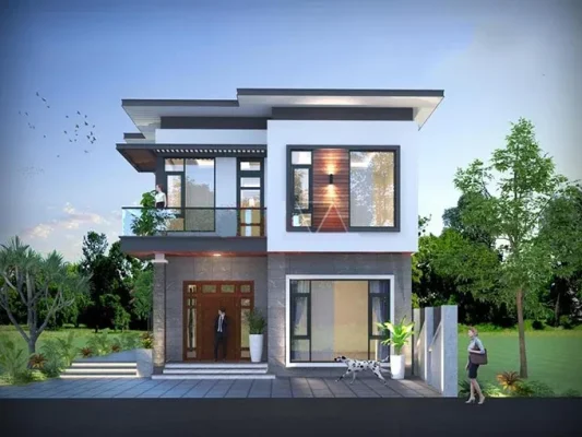 Mẫu biệt thự 2 tầng mái bằng (1)