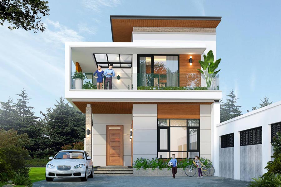 Mẫu biệt thự 2 tầng mái bằng (3)