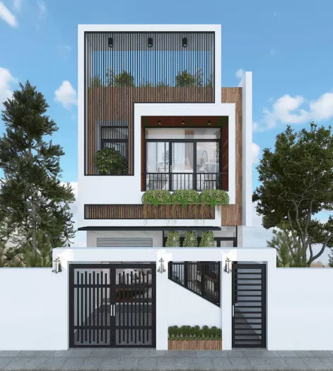Mẫu nhà ống 2 tầng hiện đại