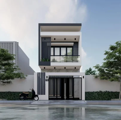 Mẫu nhà ống 2 tầng đẹp hiện đại