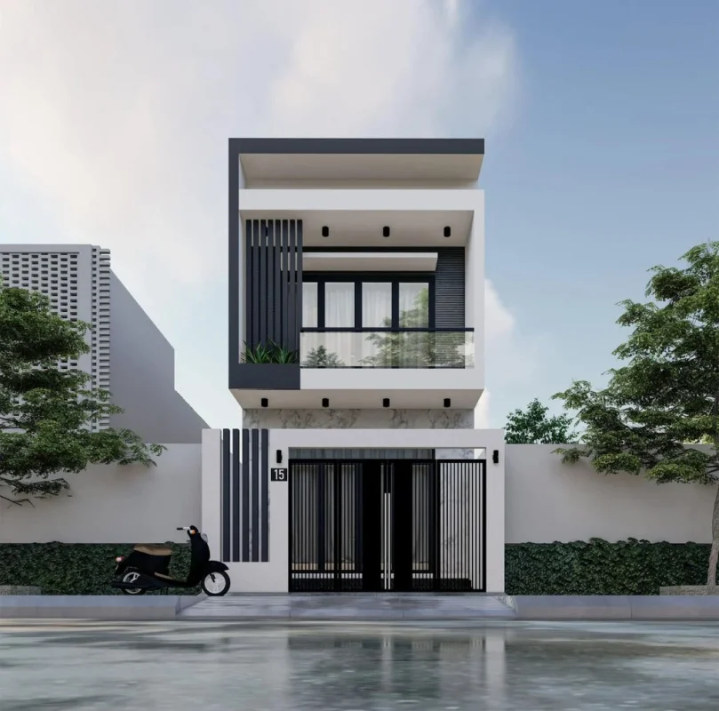 Mẫu nhà ống 2 tầng đẹp hiện đại