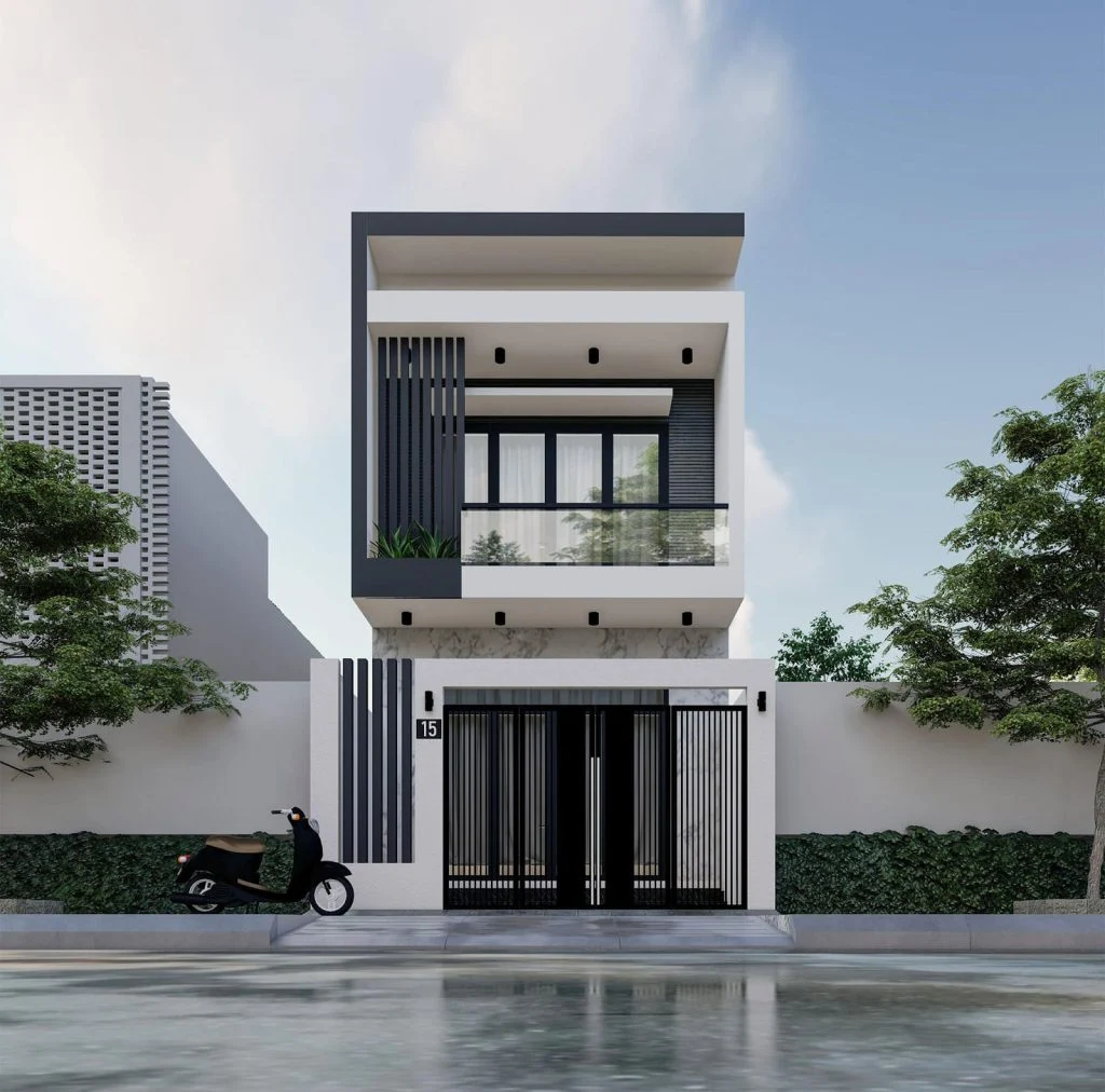 Mẫu nhà ống 2 tầng đẹp hiện đại