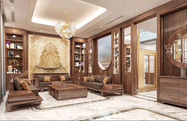 Thi công nội thất gỗ óc chó