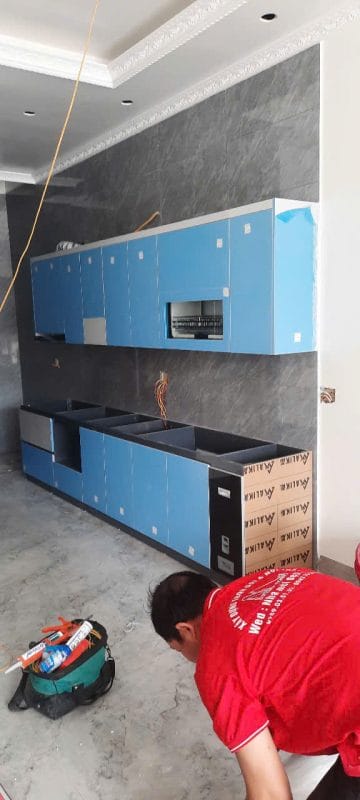 Thực tế thi công tủ bếp nhà Anh Trình