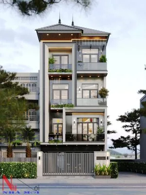 Thiết kế biệt thự 3,5 tầng