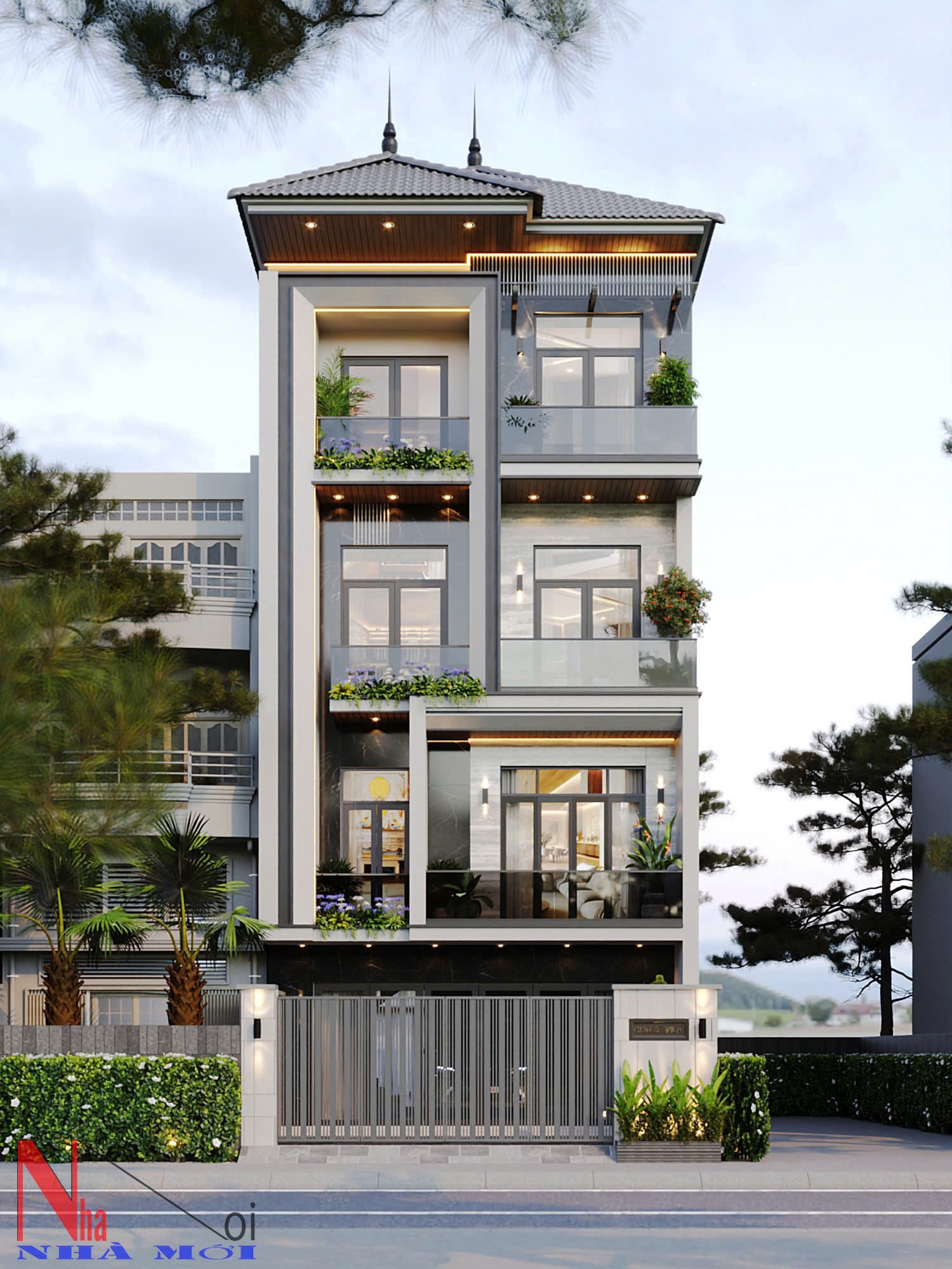 Thiết kế biệt thự 3,5 tầng