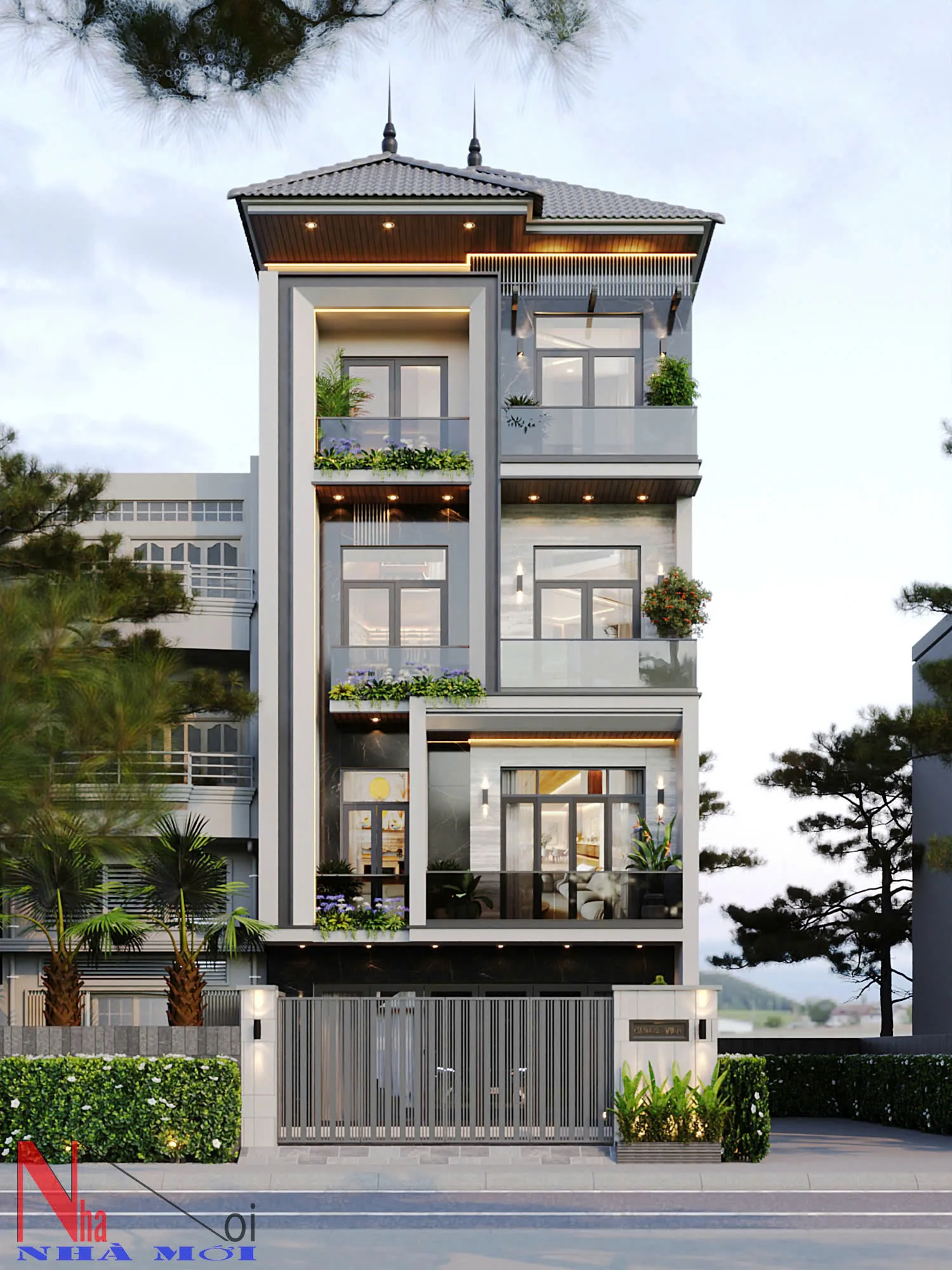 Thiết kế biệt thự 3,5 tầng