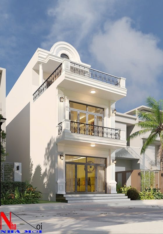 Thiết kế nhà ống 3 tầng tân cổ điển