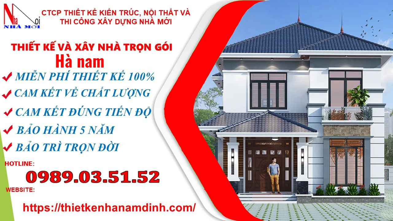 Xây nhà trọn gói tại Hà Nam _ Biệt thự 2 tầng