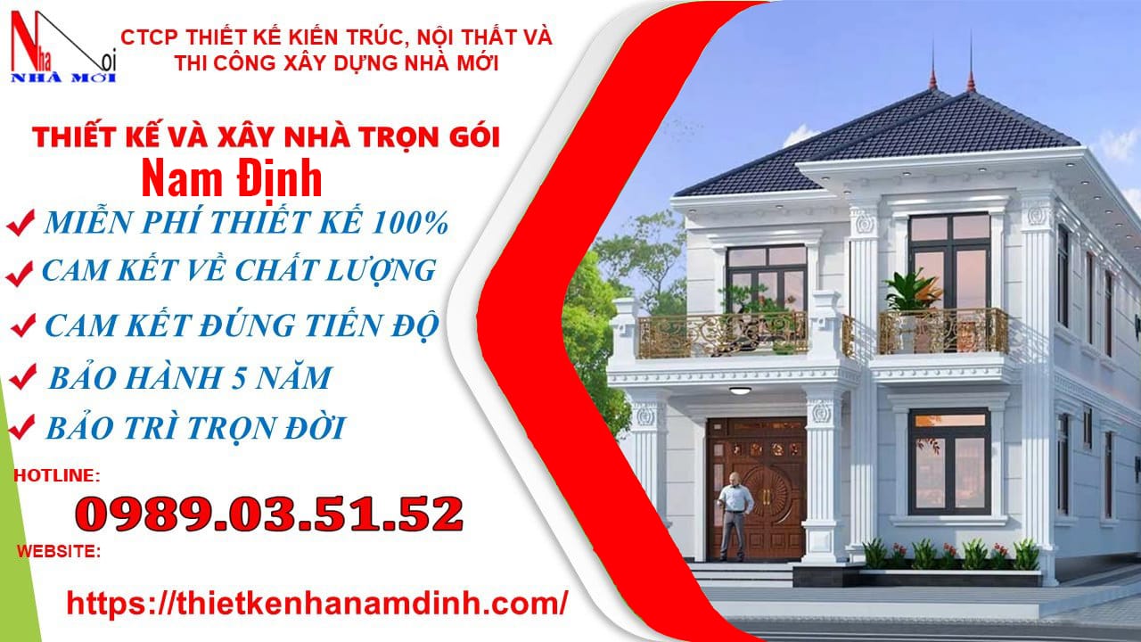 Xây nhà trọn gói tại Nam Định_ Biệt thự 2 tầng