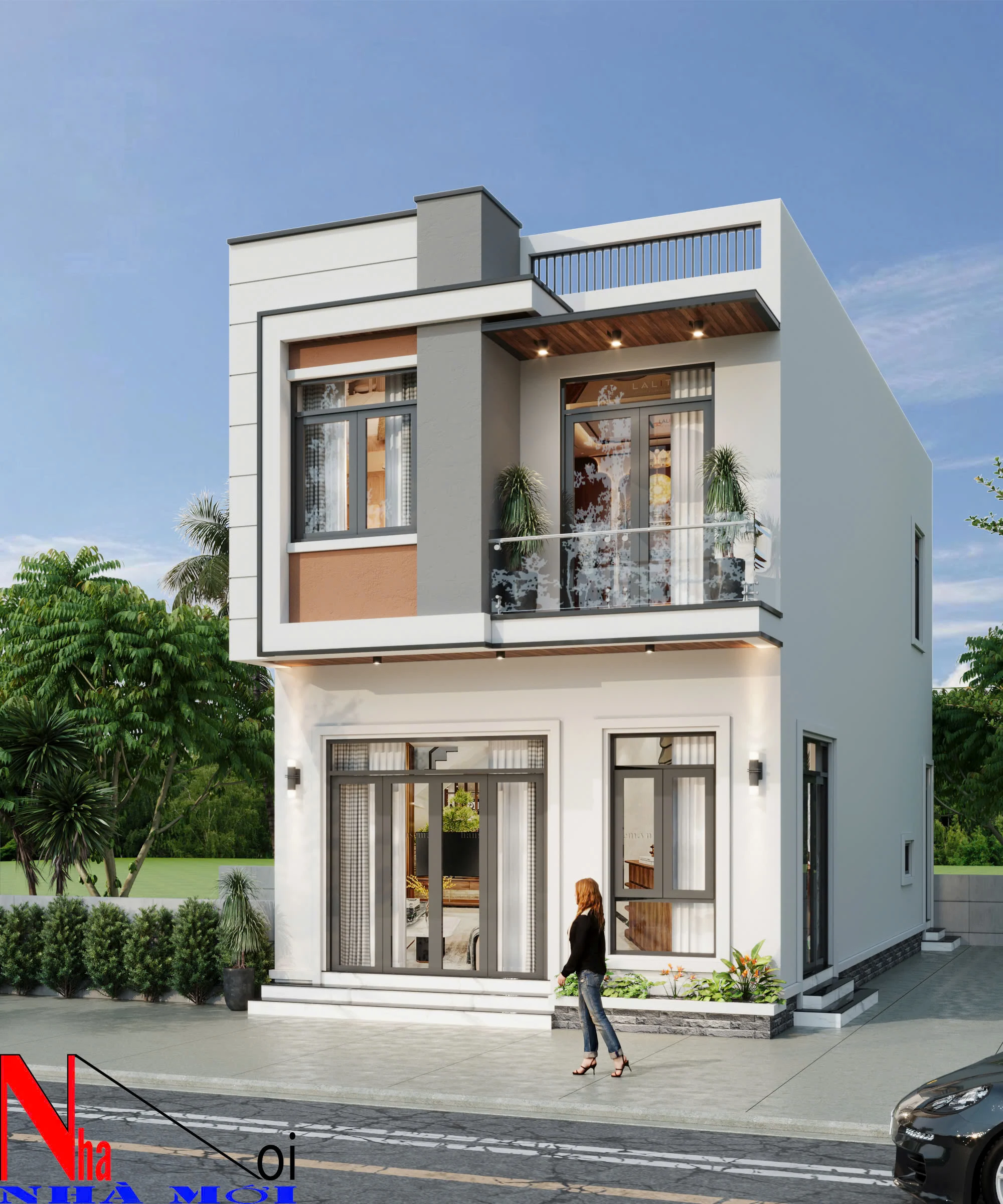 Mẫu nhà ống 2 tầng đẹp hiện đại