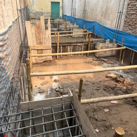 Thi công đổ móng công trình