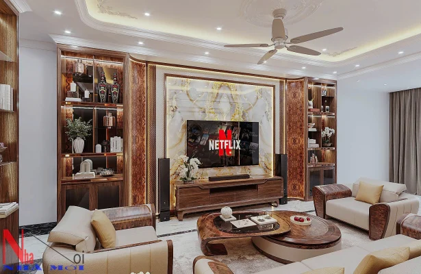Thiết kế thi công phòng khách đẹp tại Nam Định