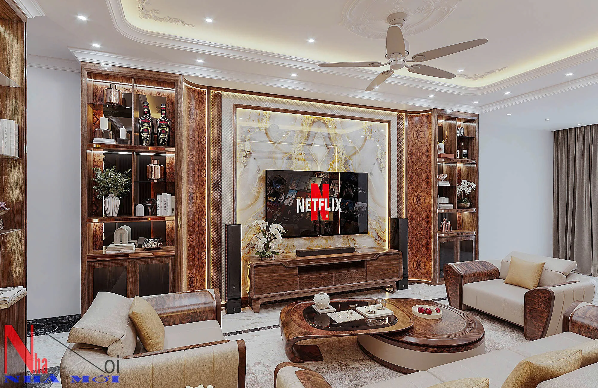 Thiết kế thi công phòng khách đẹp tại Nam Định