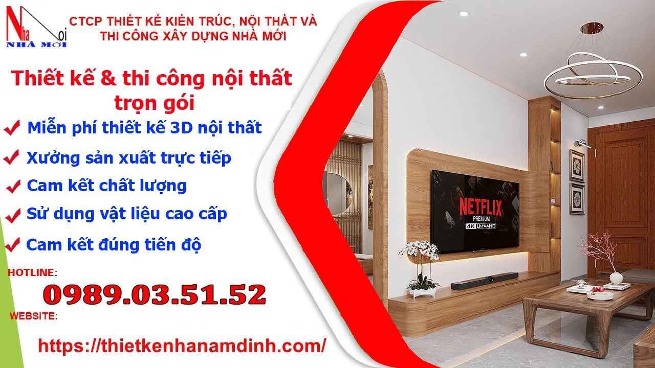Thiết kế 3D nội thất biệt thự tại Nam Định